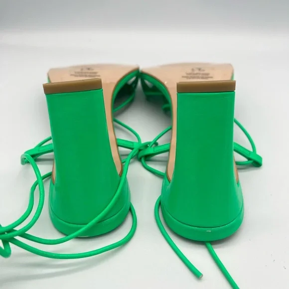 ALOHAS Bellini Neon Green Heeled Lace Up Sandals New - Picture 6 of 11